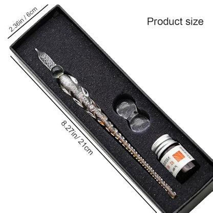 Glass Dip Pen Set,Calligraphy Pen,Crystal Signature Pen for Art, Writing, Signatures -Decoration and Business Gift