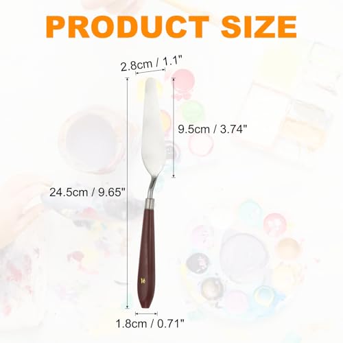 HARFINGTON Palette Knife Painting Tool 3.74" x 1.1" Stainless Steel Art Spatula Pallet Knives Scrapers Tools with Plastic Handle for Acrylic Oil Canvas Mixing Spreading, Red/Silver - size: 3.74" x 1.1"