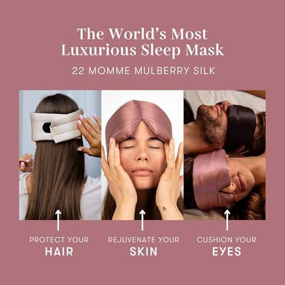 DROWSY Silk Sleep Mask - Face-Hugging, Padded Cocoon for Luxury Sleep in Total Darkness - 100% Pure Mulberry Silk (Damask Rose) - color: Damask Rose, size: 1 Count (Pack of 1)
