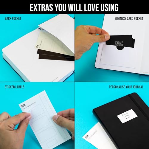 Scribbles That Matter Lined Journal Notebook for writing | Ruled 150 pages, 120gsm Thick Paper with Sticky Notes,pen loop, elastic band, leather hard cover A5 journals for writing, 5.75x8.2 inches - color: Bottle Green1