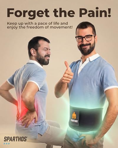 Sparthos Back Brace for Women & Men, Sciatica, Lower Back Pain - Black-L - color: Black