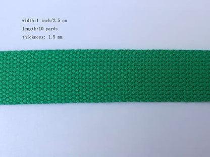 1 Inch Cotton Webbing 10 Yards Cotton Strap for Tote Canvas Bags Crafts Sewing (2016 Green) - color: 2016 Green