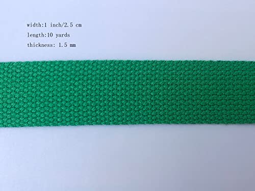 1 Inch Cotton Webbing 10 Yards Cotton Strap for Tote Canvas Bags Crafts Sewing (2016 Green) - color: 2016 Green