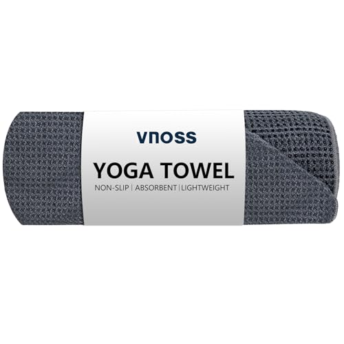 Hot Yoga Towel - Microfiber Non Slip Yoga Mat Towel with Grip Dot Sweat Absorbent Towel for Hot Yoga, Pilates and Fitness 72" x 24", Grey - color: Grey