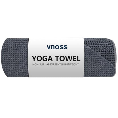 Hot Yoga Towel - Microfiber Non Slip Yoga Mat Towel with Grip Dot Sweat Absorbent Towel for Hot Yoga, Pilates and Fitness 72" x 24", Grey - color: Grey