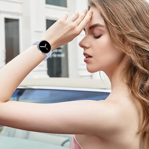 Nylon Braided band Compatible with Samsung Galaxy Watch 8 40mm 44mm, Elastic Band for Galaxy Watch 8 Classic 46mm - color: Violet