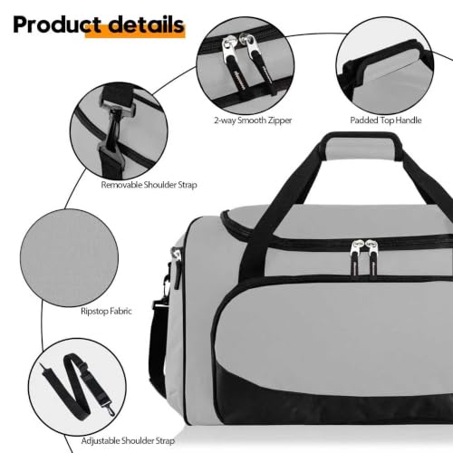 Uarition Gym Bag for Men & Women - 50L Large Duffle Bag for Travel, Grey - color: Grey