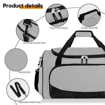 Uarition Gym Bag for Men & Women - 50L Large Duffle Bag for Travel, Grey - color: Grey