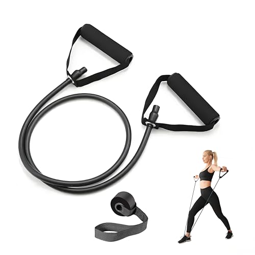 Resistance Bands with Handles, Exercise Bands - Perfect Stretch Rope for Home Workouts, Ideal for Fitness Enthusiasts & Home Gym - color: Black(30lb)
