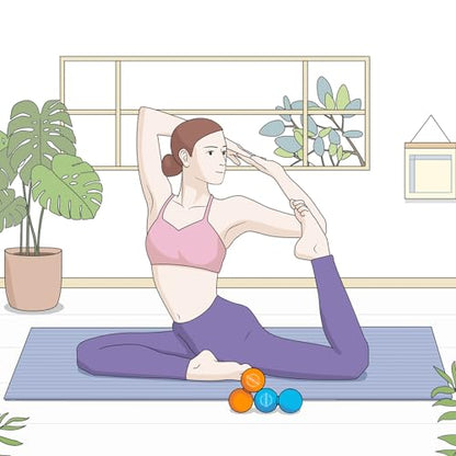 Peanut Massage Ball, Double Lacrosse Ball for Myofascial Release, Trigger Point Therapy, Muscle Relief, Acupoint Massage, Alleviating Neck, Shoulder, Back, Legs, or Muscle Tension - Orange