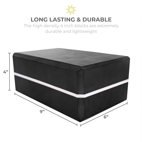 Bulk 4in High Density Striped Yoga Blocks, 10 Pack