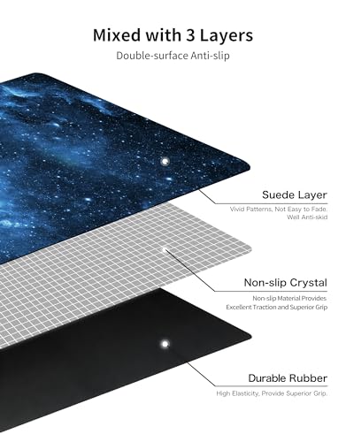 nuveti Printed Travel Yoga Mat 1/16 Inch Thick Non Slip Fitness Workout Mat | with Carrying Bag, Foldable Lightweight Suede & Natural Rubber Yoga Mat for Yoga Pilates and Fitness 72" L x 24" W x 1.5mm - color: MengHuan