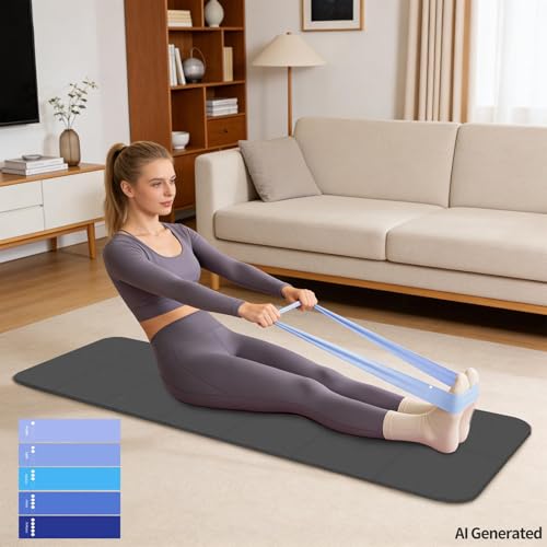 Foldable Yoga Mat with Resistance Band & Sliding Discs, 0.24" Thick Eco-Friendly TPE Non-Slip Workout Mat, Portable for Yoga, Pilates, Home Gym & Travel (72." x 24" x 0.24") - color: Black