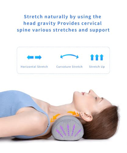 Bespilow Small Neck Roll Pillow for Sleeping, Neck Pillows for Pain Relief - color: 1 Pillow +1 Pillowcase (Grey)