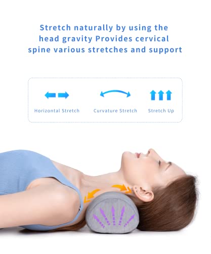 Bespilow Small Neck Roll Pillow for Sleeping, Neck Pillows for Pain Relief - color: 1 Pillow +1 Pillowcase (Grey)