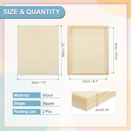 MECCANIXITY 6 Pack Wood Canvas Boards, 10x12 Inch Art Canvases Square Unfinished Wood Panel for Painting, Crafts, DIY Projects, Pouring Art - size: 10x12 Inch