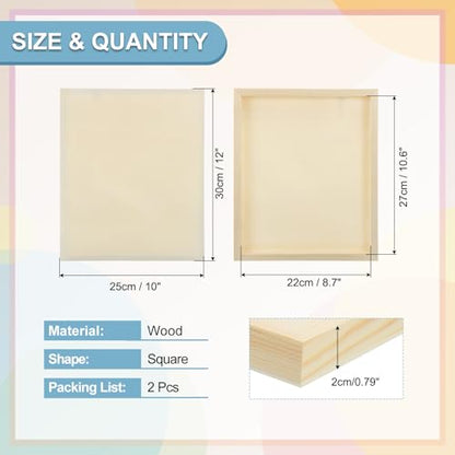 MECCANIXITY 6 Pack Wood Canvas Boards, 10x12 Inch Art Canvases Square Unfinished Wood Panel for Painting, Crafts, DIY Projects, Pouring Art - size: 10x12 Inch