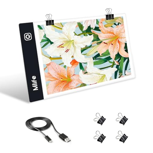 Mlife A5 Diamond Art Painting Light Board-Drawing Copy Board Light Box For Tracing, LED Light Table For Diamond Art Painting,USB Powered Ultra-Thin Light Pad For Sketching, Animation,Embroidery,Tattoo - style: A5