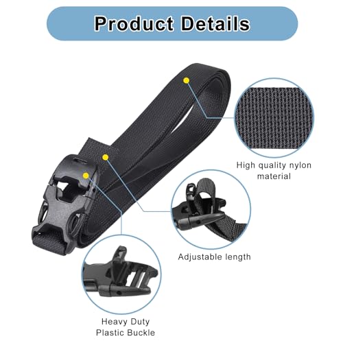 Vigorport Utility Straps Quick Release Nylon Backpack Accessory Bag Strap | Adjustable Nylon Travel Belt, Multi Purpose Compression Straps, Sleeping Bag Strap for Hiking, Travel, Outdoor Sports-4 Pack - color: Black, size: 1"W-96"L