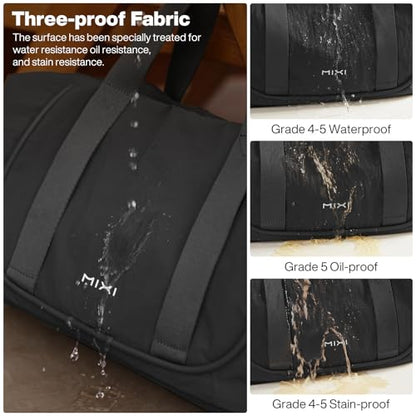 mixi Travel Tote Bag for Women Large Expandable Travel Bag Waterproof Lightweight Carry On Personal Item Handbag - color: Black