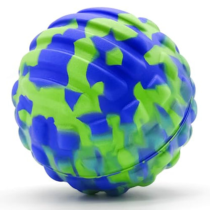 Deep Tissue Massage Ball for Exercise & Recovery - SGS Certification - Targets Back, Shoulder, Legs&Feet - Relieves Muscle Knots, Joint Pain&Tightness, Pressure Point Therapy- Myofascial Release Ball - color: Blue&green, size: 1-Pack | 2.8-inch