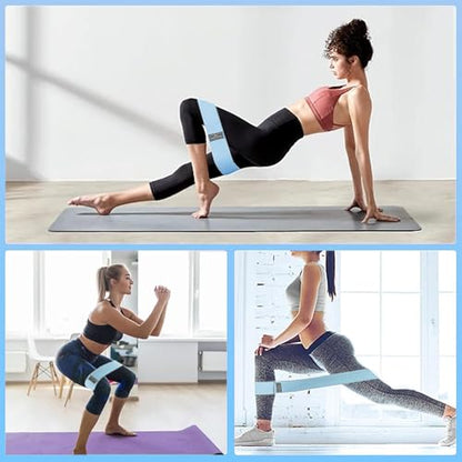 DICYWUDI Yoga Mat Thick, 6 Fabric Resistance Bands, 2 Pack Yoga Blocks, Home Workout Equipment Essentials Starter Kit for Beginners Full Body Toning - color: Blue