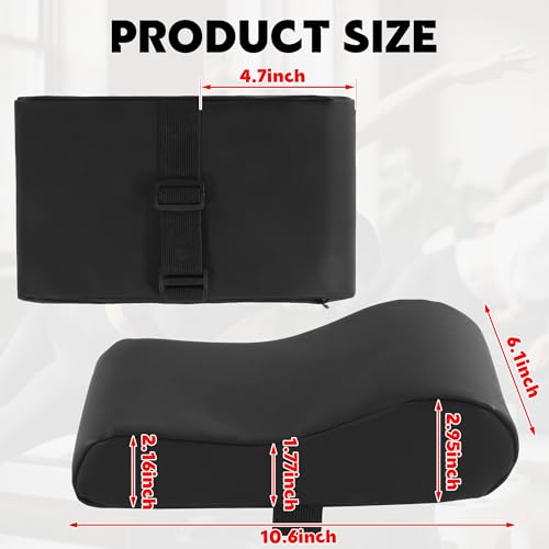 MABOZOO Pilates Head and Neck Support Pillow, Black PU Leather Cushion for Pilates Reformer Accessories, Pilates Cushion Pillow Enhance Comfort for Pilates Home Gym Workout