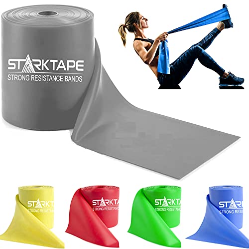 Resistance Bands Professional 8,16, 25, 50 Yards Bulk Rolls. Latex-Free Elastic Physical Therapy Band. No Scent, No Powder - Perfect for Home Exercise, Yoga, Pilates, Gym, Rehab, Workout - color: Gray - X-Heavy, size: 25 Yards