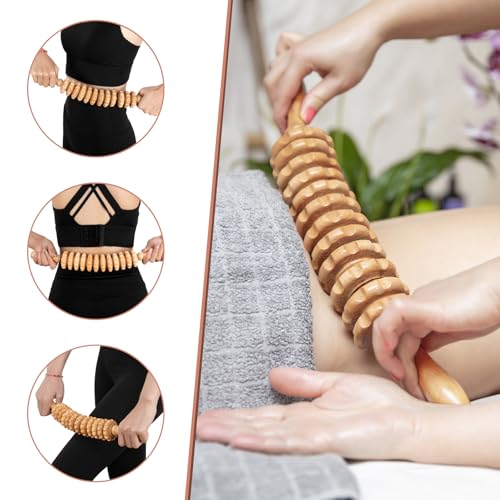 KintKita Wood Therapy Massage Tools 3 in 1,Wooden Lymphatic Drainage Massager, Body Sculpting Tools Cellulite Massager for Maderoterapia, Body Contouring, Relief Muscle, Anti-Cellulite