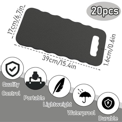 20 Pcs Garden Kneeling Pad, 15.4 x 6.7 Inch, Black - color: Black