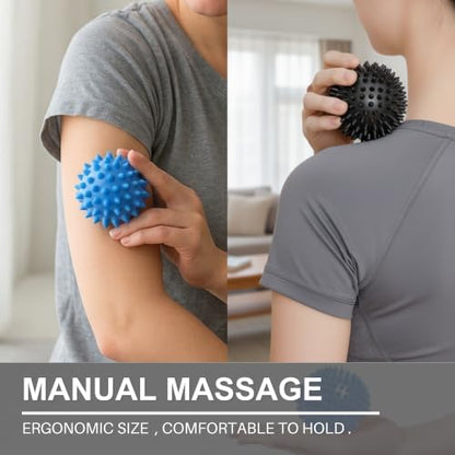 LEZER Spiky Massage Ball, Trigger Massage Point, Plantar Fasciitis, Deep Tissue Myofascial Release Tool, Foot Massager, Muscle Knot Relief, Physical Therapy, 3 in（Blue） - style: 01－3.0 in