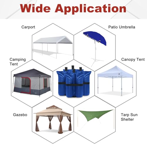 ABCCANOPY Canopy Weights 185 LBS Tent Sand Bags,4-Pack Blue(No Sand) - color: Blue, size: 185 LBS