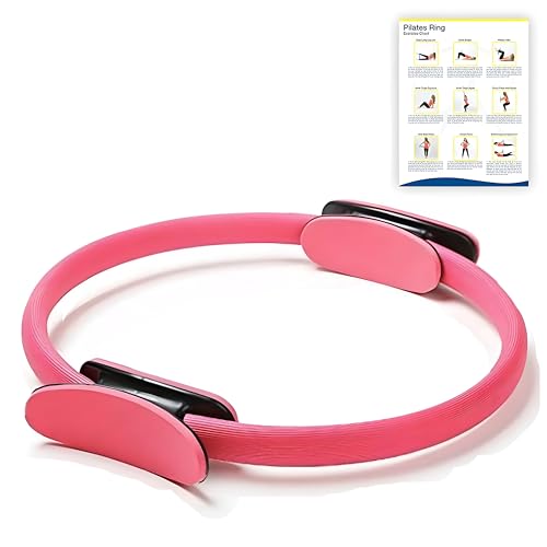 Pilates Ring 15-Inch, Magic Circle for Women, Fitness Ring for Core & Thighs, Yoga & Strength Training, Workout Ring for Home & Gym, Inner Thigh Toner, Pilates Accessory