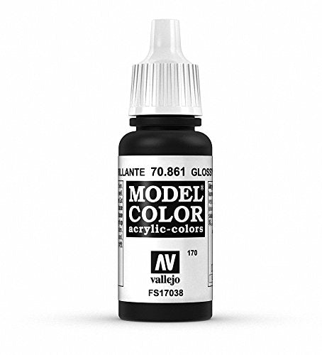 Vallejo Glossy Black Paint, 17ml - color: Gloss Black, size: 0.57 Fl Oz (Pack of 1)