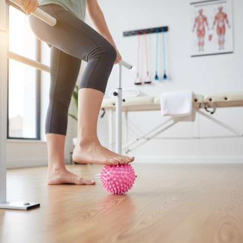 Massage Ball - Spiky for Deep Tissue Back Massage, Foot Massager, Plantar Fasciitis & All Over Body Deep Tissue Muscle Therapy，Foot Massage Ball
