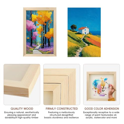 10 Pack 4x6 Inch Unfinished Wood Panel Boards for DIY Painting Art Crafts | Blank Wood Canvas Frames for Oil Paint Pouring & Valentine Halloween Xmas Decor - size: 4"×6" 10 Pack