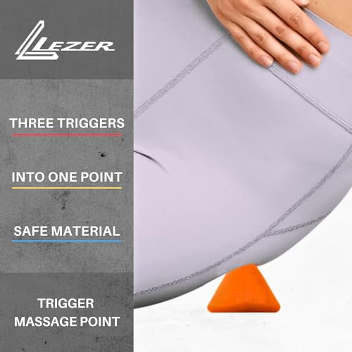 LEZER, Trigger Massage Point, Manual Massage Ball, Muscle Knots Relief Tool, Myofascial Release, Physical Therapy, Plantar Fasciitis, Set of 2 (Orange Trigger and Black Ball) - style: 07 - Trigger Orange + Hard Ball