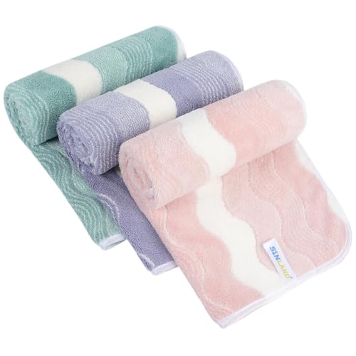SINLAND Microfiber Bathroom Hand Towels, 16 x 31 Inch, 3Pack - color: Assort1x3