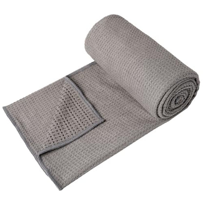 Eunzel 2 Pack Hot Yoga Towel, Non-Slip Yoga Mat Towel with Grip Dots Stickyfiber Sweat Absorbent Towel for Hot Yoga, Pilates and Workout 72" x 24", Grey - color: Grey