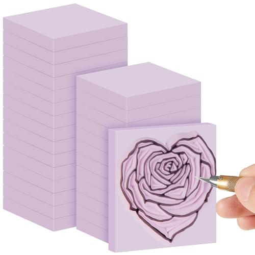 Frienda 24 Pcs 2" x 2" Rubber Carving Block Printmaking Stamp, Light Purple | Easy to Carve, for Printmaking, Stamp Making, DIY Crafting, Scrapbook, Painting, Soft Linoleum for Beginners, Professionals - color: Light Purple