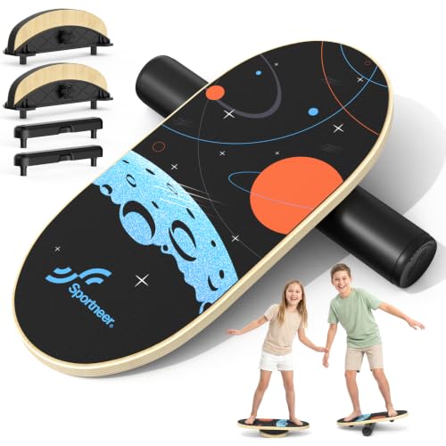 Sportneer Kids Balance Board, 4-Mode Adjustable Balance Trainer - color: Space Black