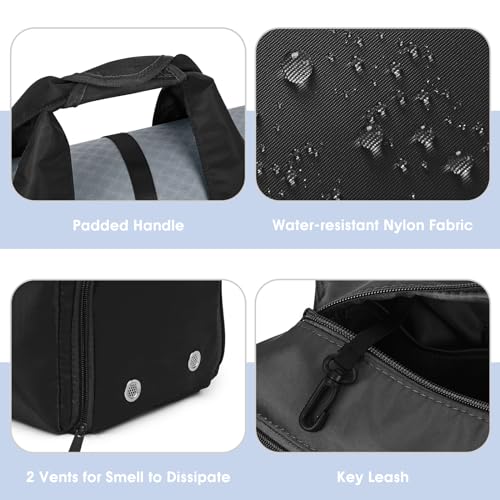 Sportsnew Tote Yoga Mat Gym Bag 20L Women W/Shoe Compartment Wet Dry Pocket - color: Black