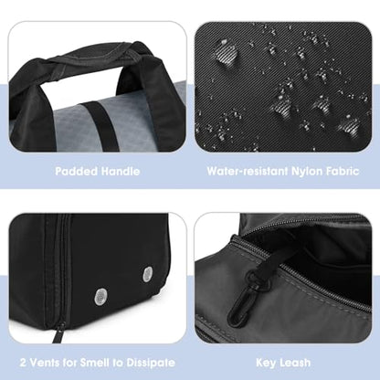 Sportsnew Tote Yoga Mat Gym Bag 20L Women W/Shoe Compartment Wet Dry Pocket - color: Black