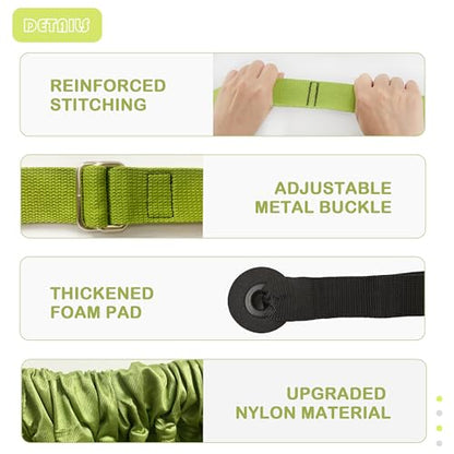 Waist Back Leg Stretch Strap Yoga Fitness Stretcher Back Bend Assist Trainer Waist Flexibility Equipment Over Door Yyoga Sstrap for Pilates, Dancing, Gymnastics Training Belt with Door Anchor