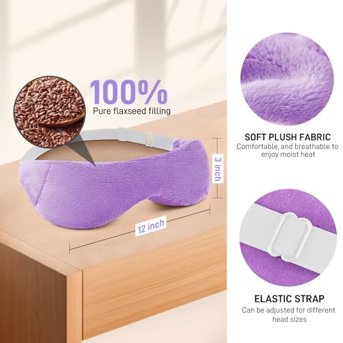 Weighted Eye Pillow for Yoga, Moist Heat Mask for Dry Eyes(Purple) - color: Eye Mask03-purple