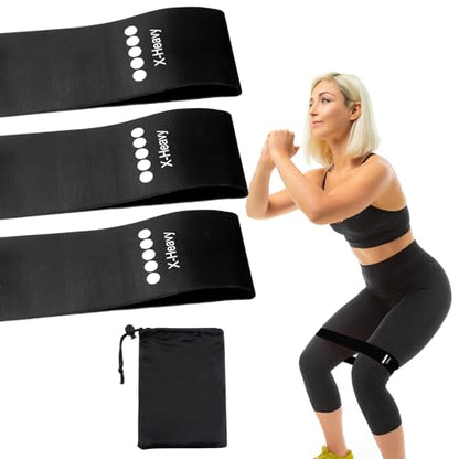 Ring Resistance Bands X-Heavy Heavy Duty Resistance Ring Total Body Fitness Exercise Bands Must Have for Working Out Fitness Leg Strength Training Yoga Men and Women Black 3 Pieces