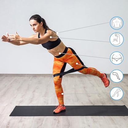 Resistance Loop Exercise Bands with Instruction Guide, Set of 5