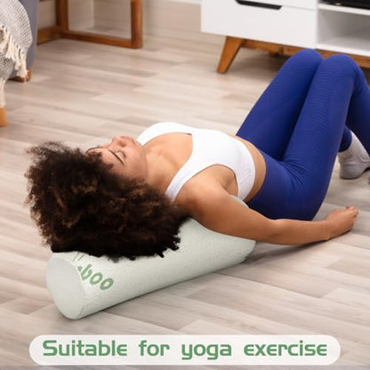 Bucherry 1 Pcs 15.8 x 5.9 Inches Cervical Neck Roll Memory Foam Pillow Cylinder Bolster Pillow for Bed Round Neck Support with Removable Washable Cover for Sleeping Travel Yoga Legs Back Lumbar - size: 15.8 x 5.9 Inches