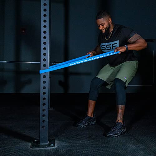 Serious Steel Fitness 81.3cm(32인치) 저항 트레이닝 밴드 (휴대용 운동 밴드 시스템 트레이닝 밴드 - 152cm(5피트 10인치) 미만의 개인에게 적합) - color: #3 블루 (11.3-36.3kg(25-80파운드))