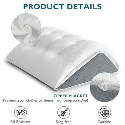 Shinnwa Knee Wedge Pillow, Patented Convertible Knee Pillow for Back Sleeping, Dual-Layer Memory Foam Triangle Pillow for Legs Post Surgery, Knee Support, Leg Elevation, Back Pain Relief - size: 23.5” x 18.8” x 8”